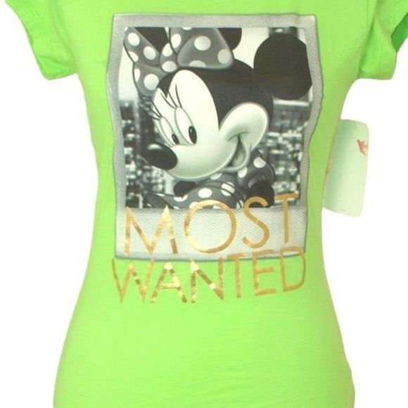 Minnie Mouse‎ Most Wanted Lime Green Tee NEW - Picture 1 of 6